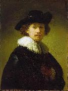 REMBRANDT Harmenszoon van Rijn Self-portrait with hat oil painting reproduction
